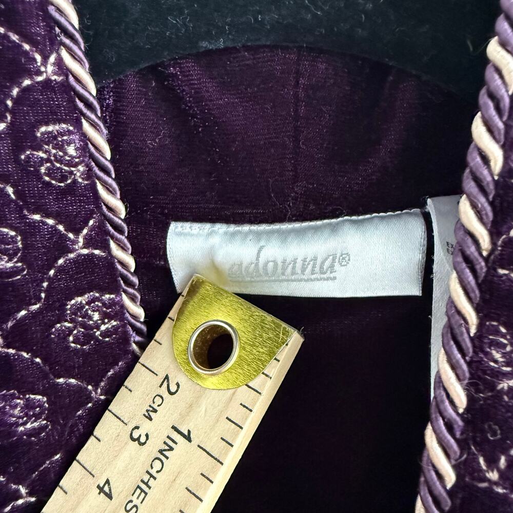Vtg Velvet Maxi Robe 90s‎ Adonna Zip Front Housecoat Glam Loungewear Nightgown L - Picture 9 of 12